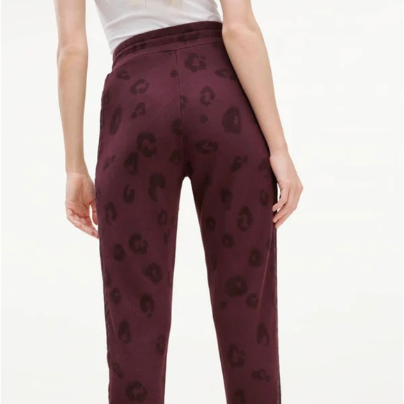 NWT👖 Splendid Corinna Jogger Black Cherry Leopard SZ-S - Picture 3 of 15